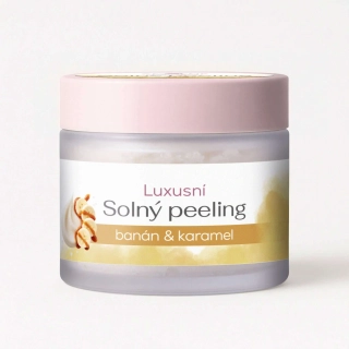 Luxusní solný peeling s vůní banán a karamel, 252 ml